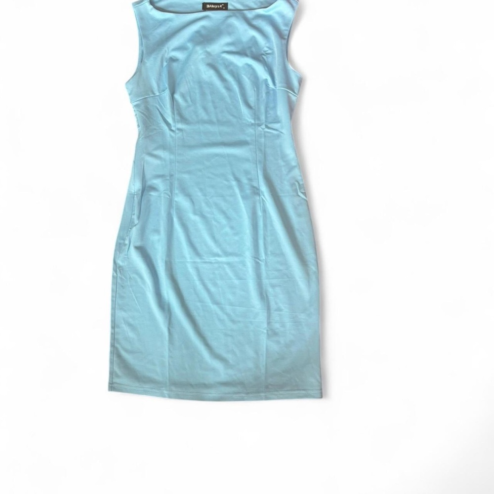 Allegra K Sky Blue Sleeveless Midi Dress